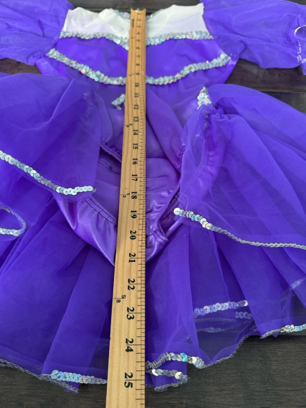 Marvel Cicci Purple Sequin Dance Costume - Puff Sleeve Lyrical/Skating Dress LC